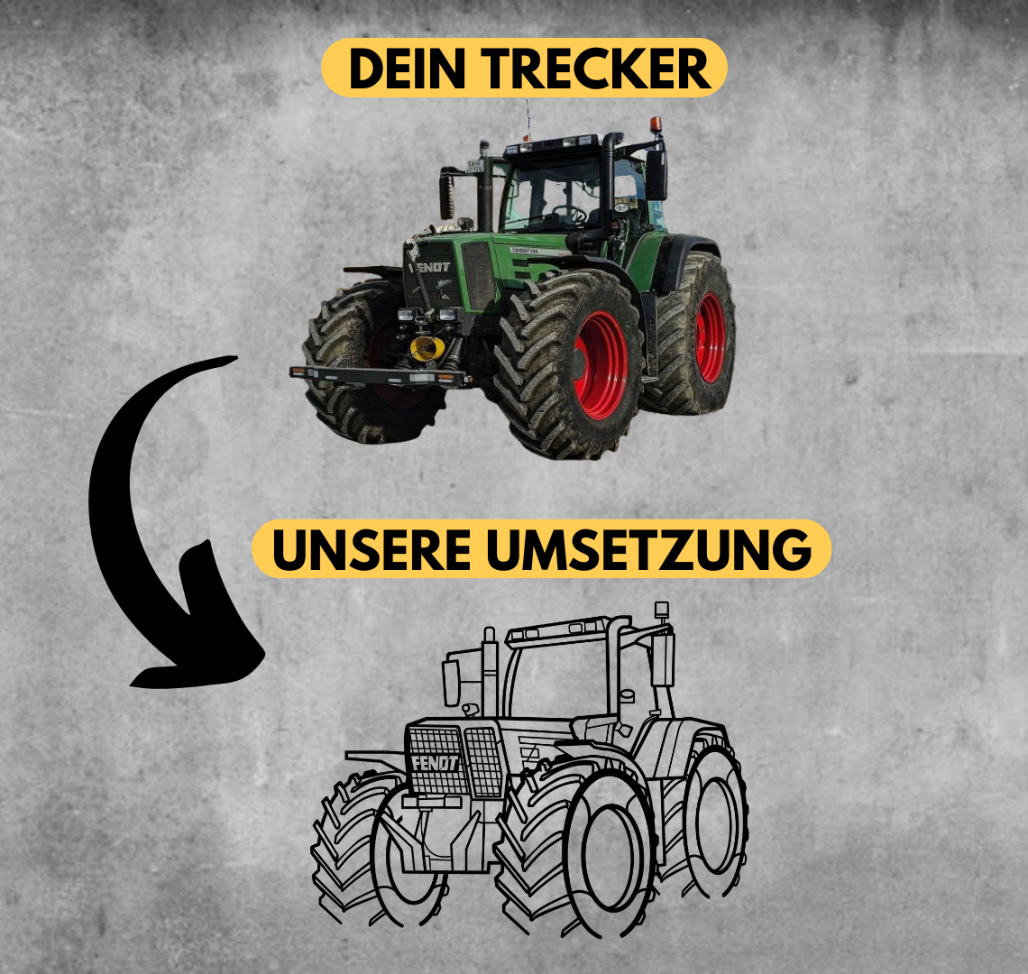 Sonderanfertigung - Dein Trecker als Silhouette – MetalCut Interior